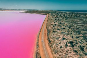 western australia route pink lake hutt lagoon